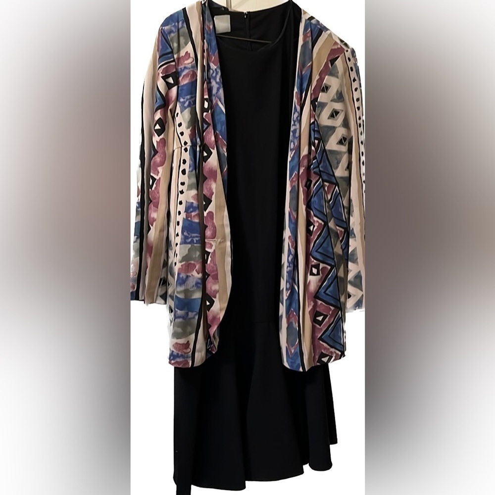 SLEEVELESS dress with Southwestern style jacket. Worn once.